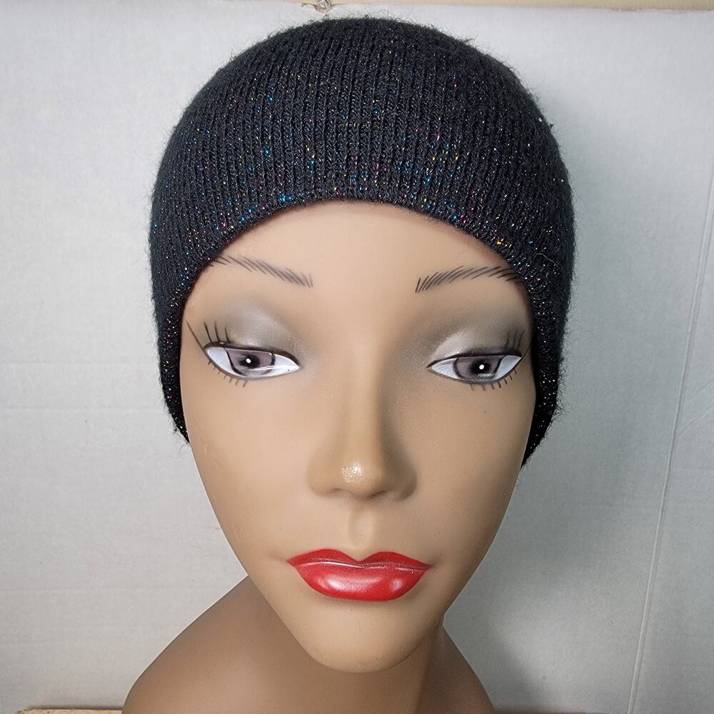 Made For Play Black Shimmer Unisex Knit Beanie - Size OS